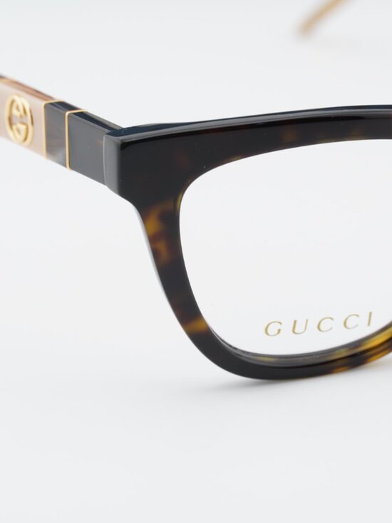Gucci GG0601O 005 Cat Eye Eyeglasses 50mm - Havana / Gold main image 9